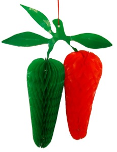 Hanging Vegetable Decor Red-Green Chili Peppers Medium Size