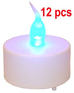 Flameless LED Tea Light Candles Blue Light - Set of 12