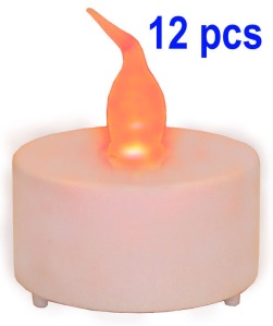 Flameless LED Tea Light Candles Red Light - Set of 12