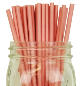 Solid Color Paper Straw 25pcs Light Pink