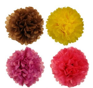Tissue Pom Pom Paper Flower Ball 8inch 4 Assorted Color