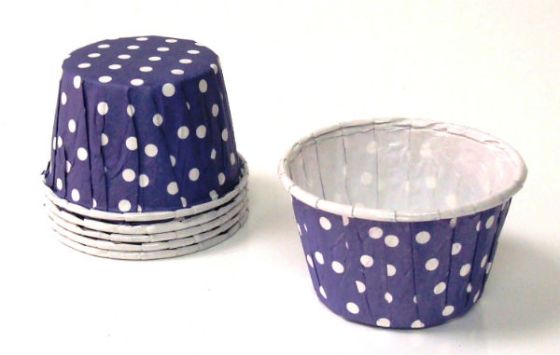 Purple Polka Dot Baking and Snack Cup 6pcs